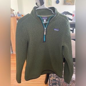 Patagonia green fleece quarter zip